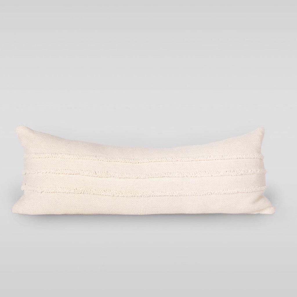 Triple Stripe Wool Lumbar Pillow, 14" x 35"
