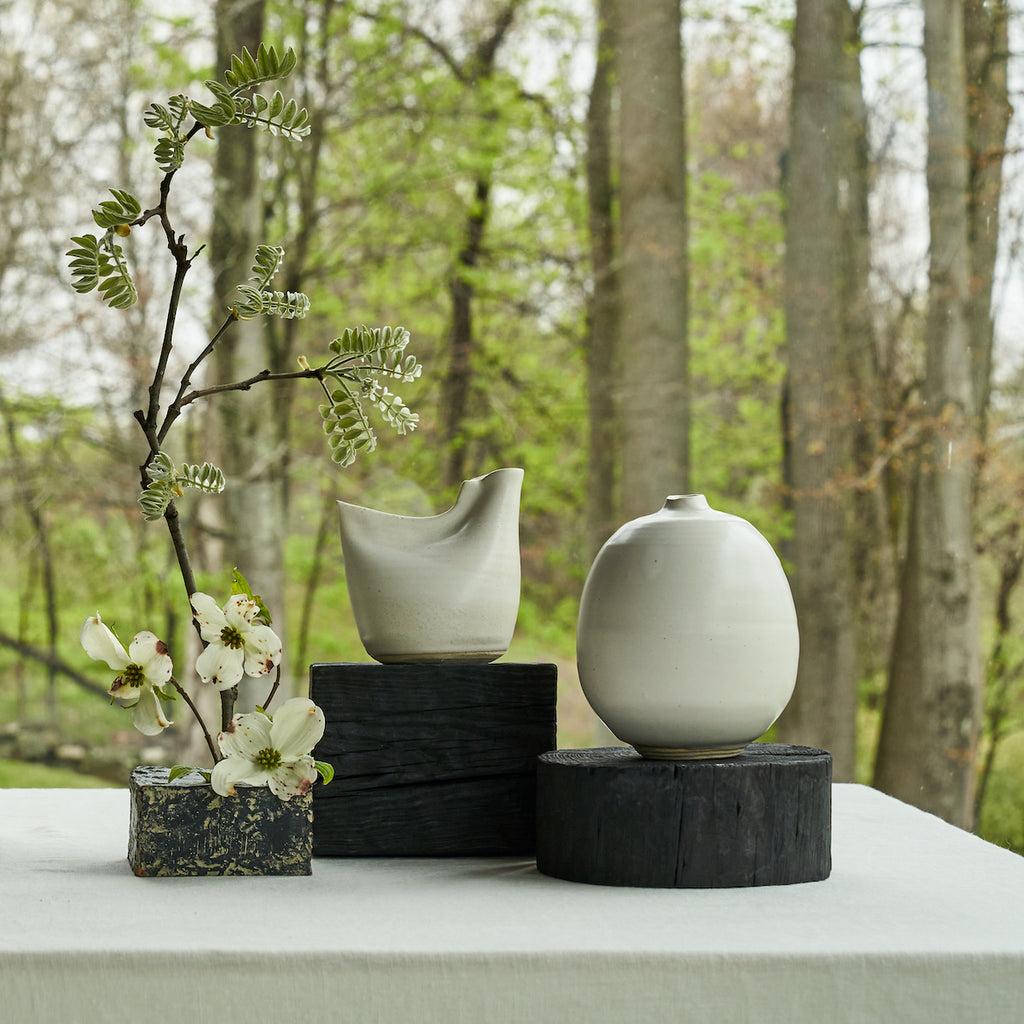 Stoneware Vase Collection, White