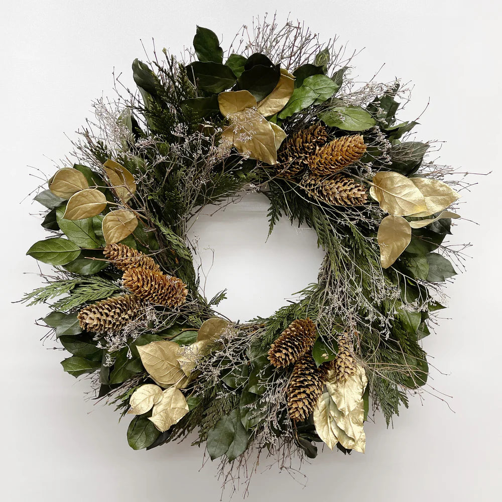 Modern Dried Holiday Wreath, 30"