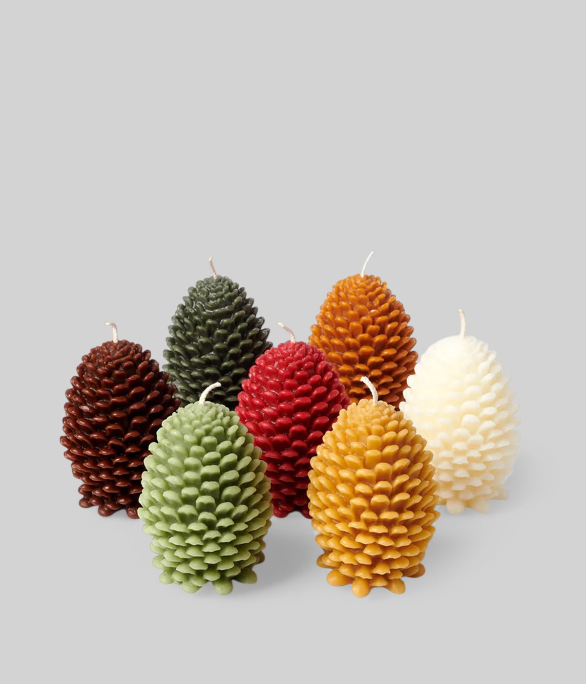 Beeswax jumbo cone candle in natural finish, hand poured in New York