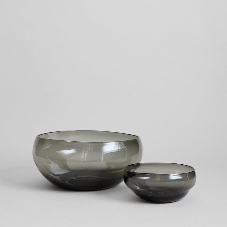 Glass Nesting Bowl, Charcoal - Bloomist