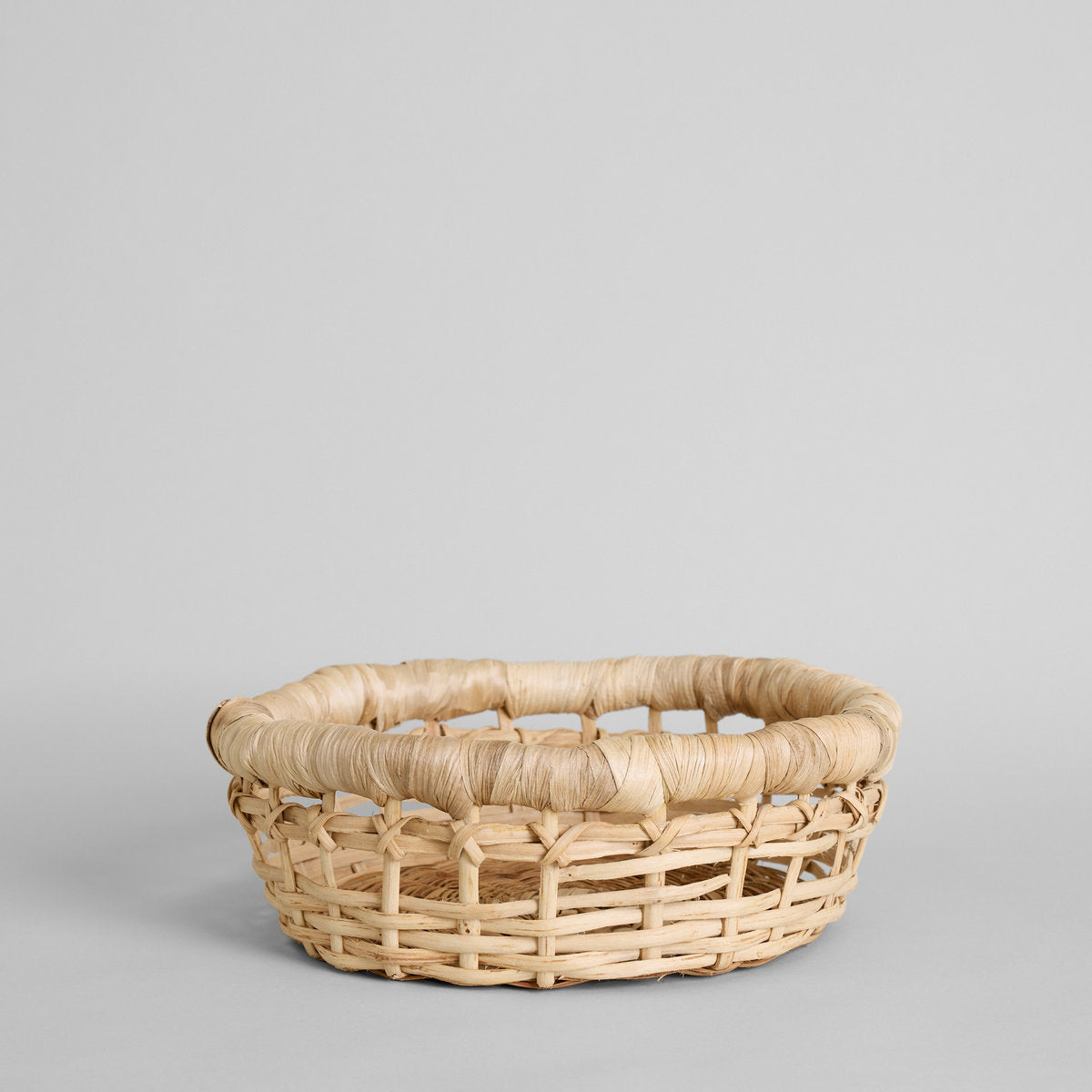 Itza Wood Woven Storage Basket - Thumbnail 2