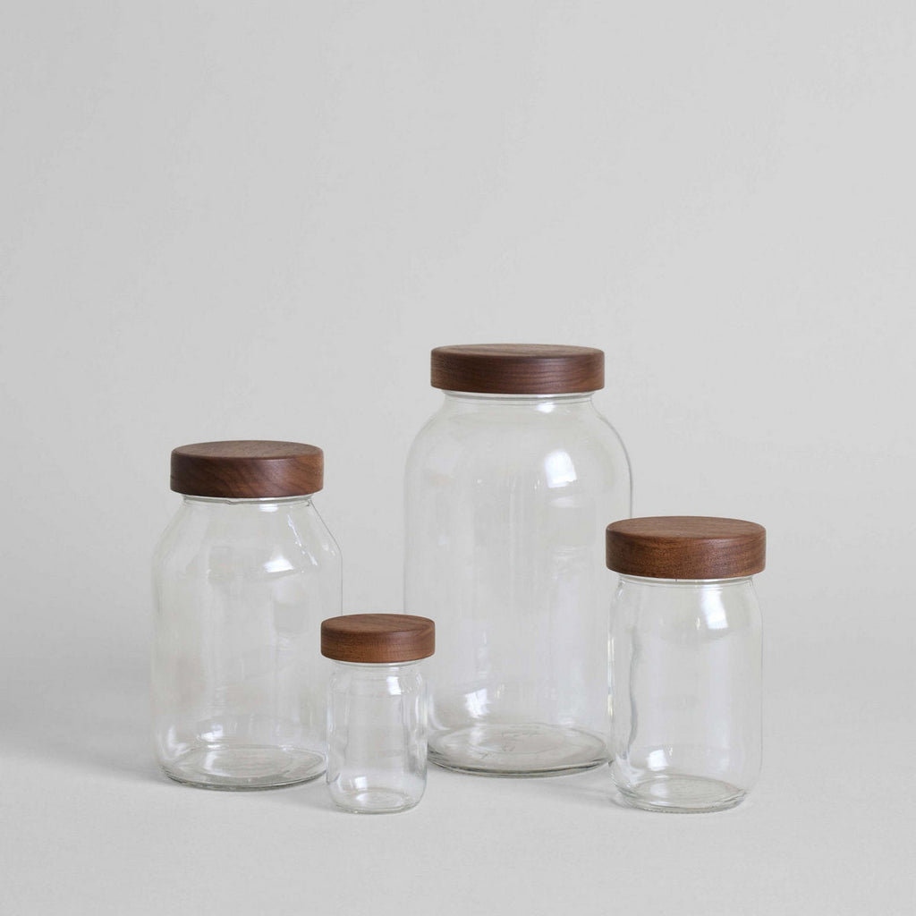 Hand-Turned Walnut Top Mason Jars - Bloomist