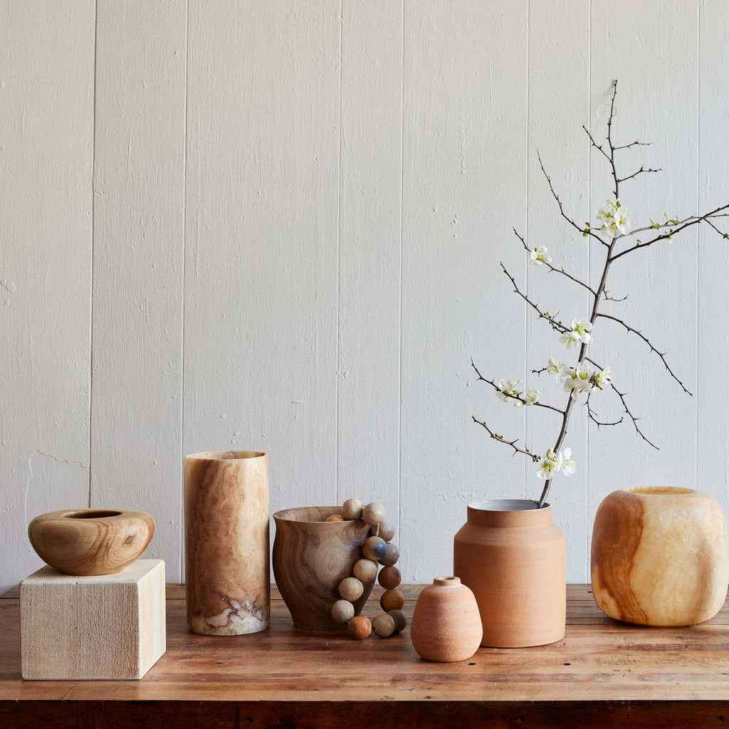 Cylinder Amber Alabaster Candleholder - Bloomist