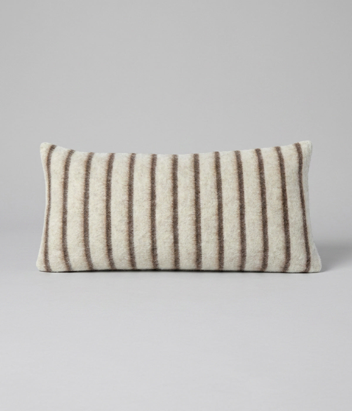 Lee pillow Shoji Cacao showing warm cacao brown stripes on shoji ivory