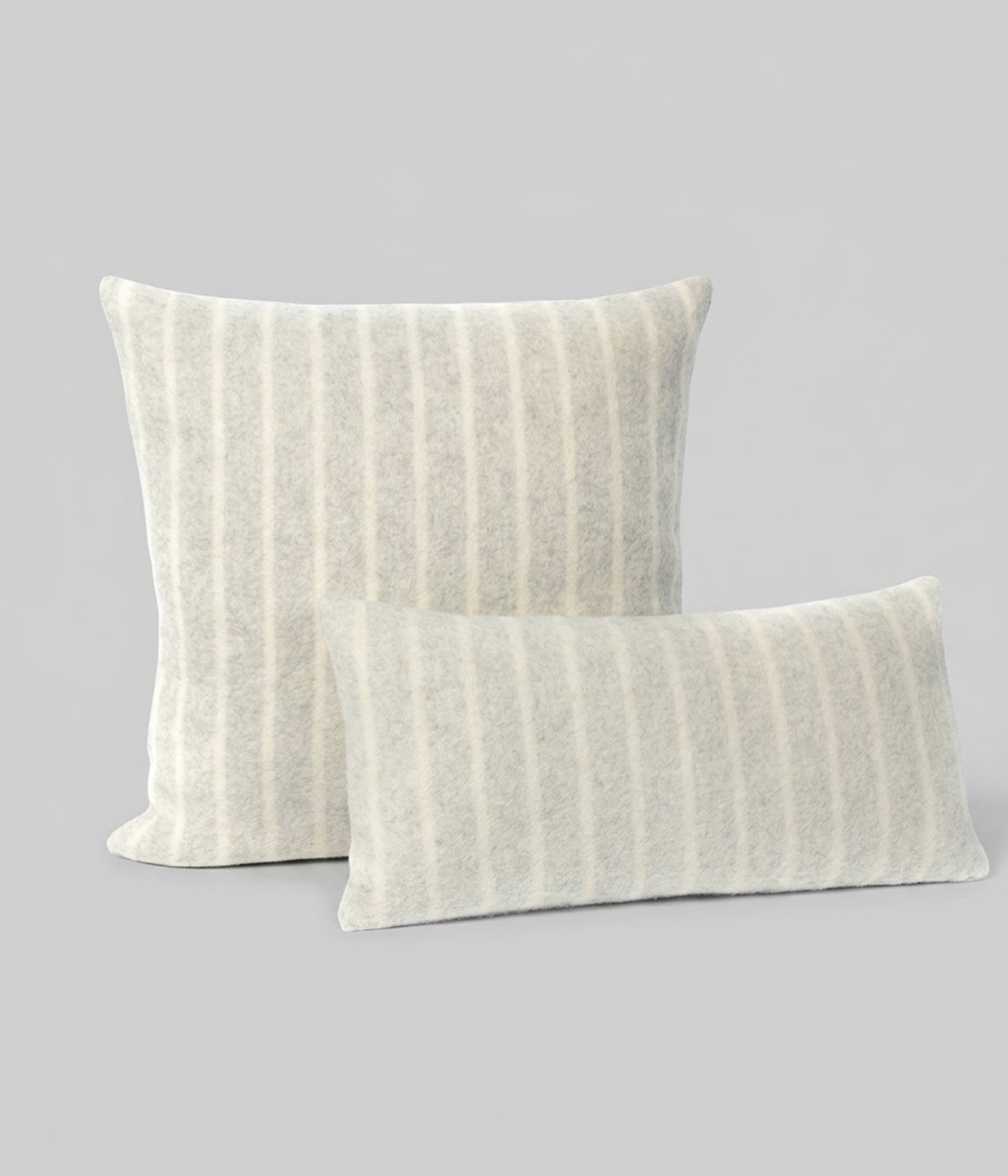Lee square and lumbar pillows showing full vertical stripe pattern