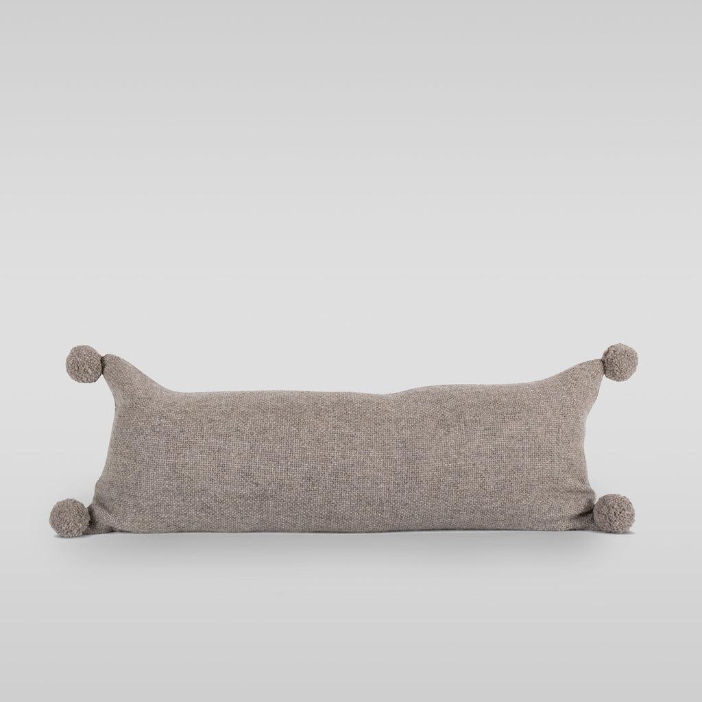 Pom Pom Wool Lumbar Pillow, 14" x 35"