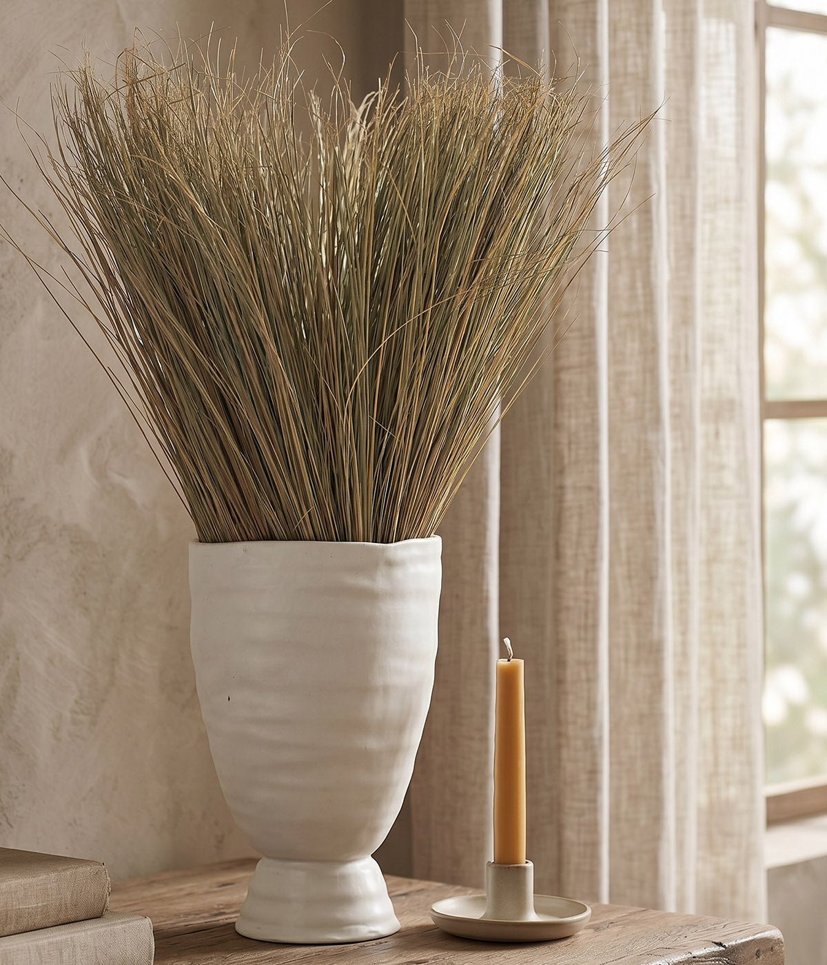 Natural dried grass bunch for large vases, entryways, and living spaces