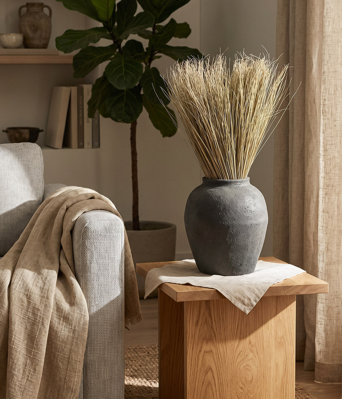 Dried meadow grass bunch for floor vases and tall decorative vessels