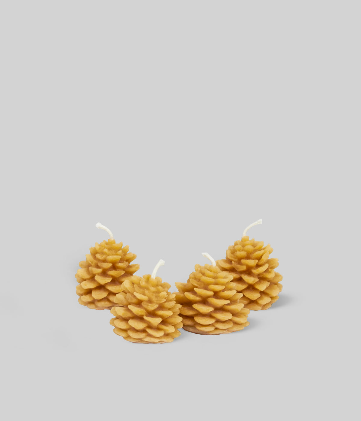 Pair of hand poured 12 inch taper candles in natural beeswax