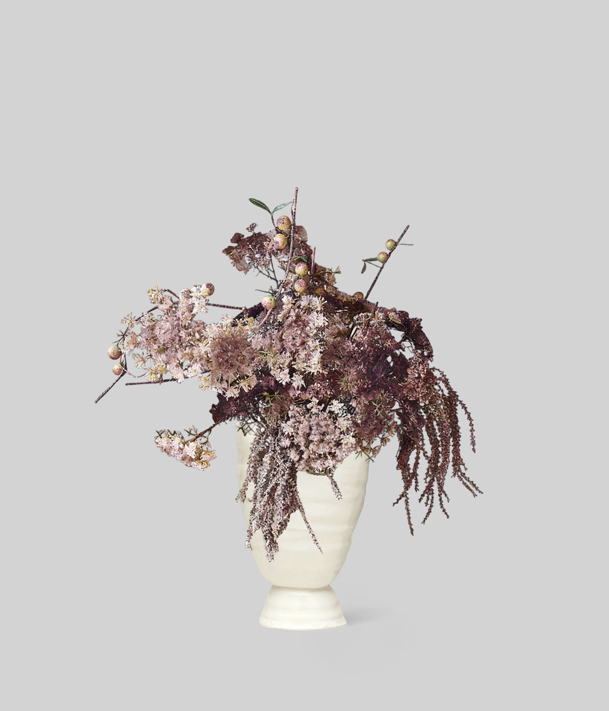 Complete bouquet bundle with artificial amaranthus, rosehip, and Queen Anne’s Lace