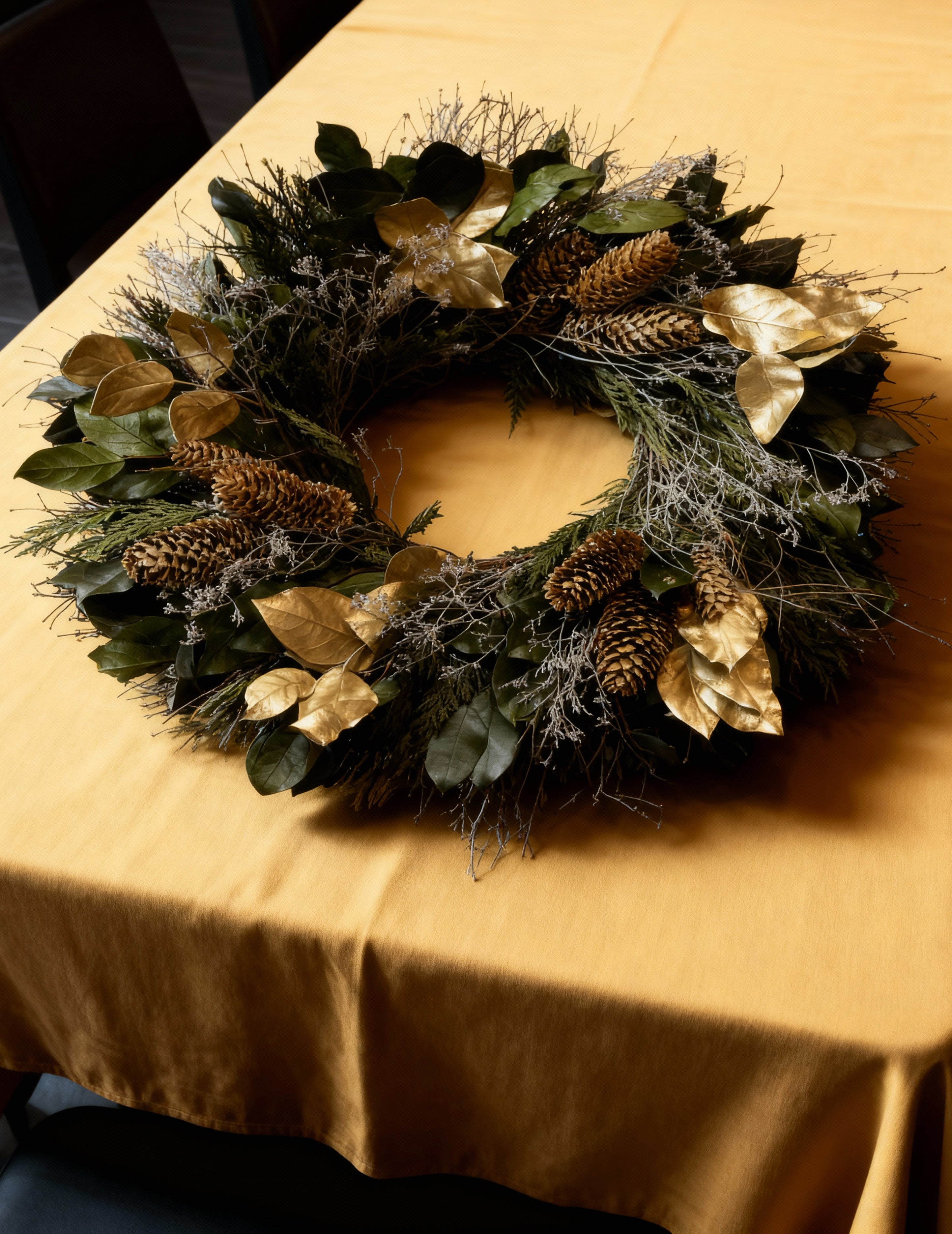 Modern Dried Holiday Wreath, 30"
