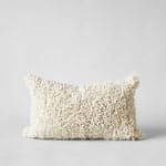 Handmade Wool Shag Pillow in Ivory, 16x24 - Bloomist