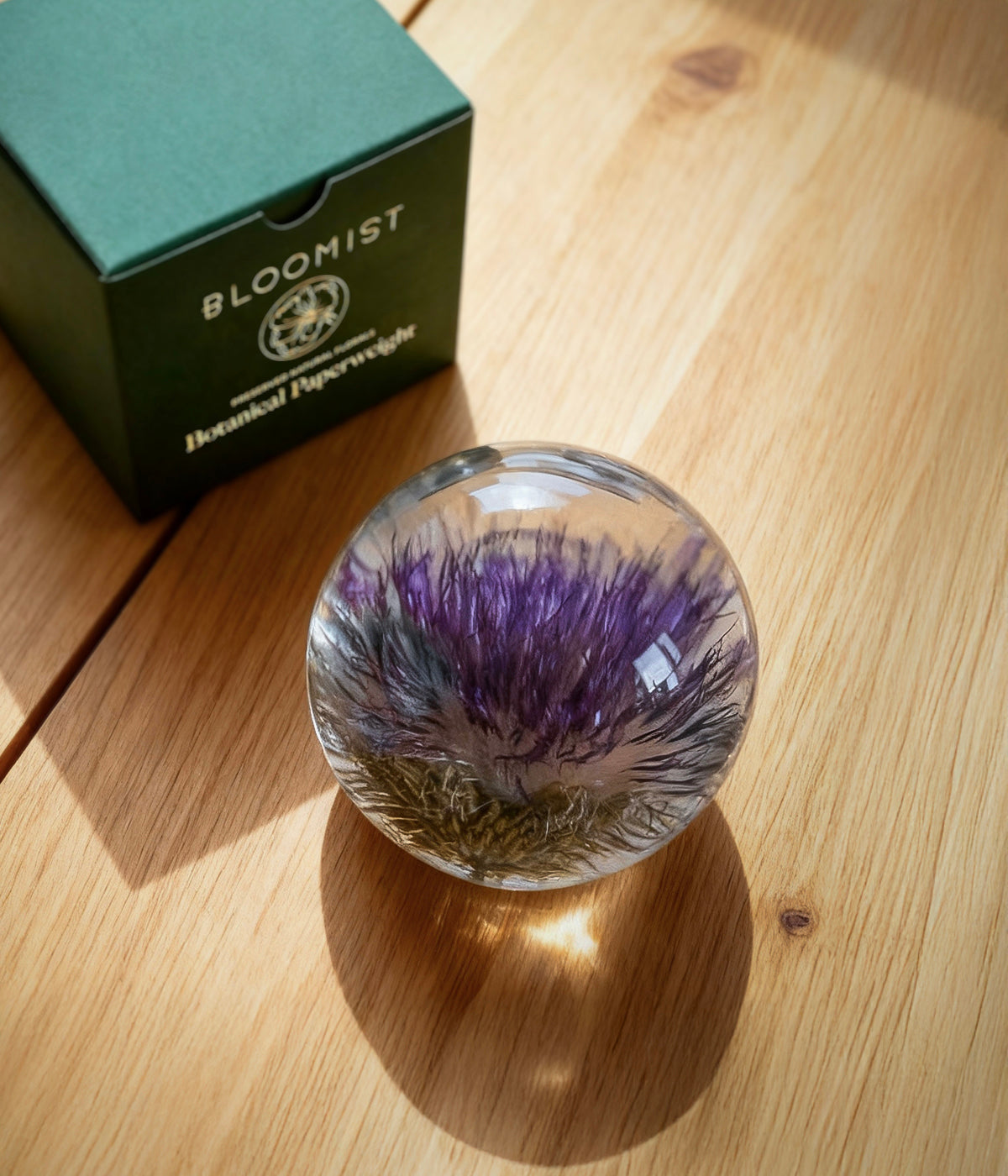 Open Thistle Botanical Resin Paperweight | Resin Art