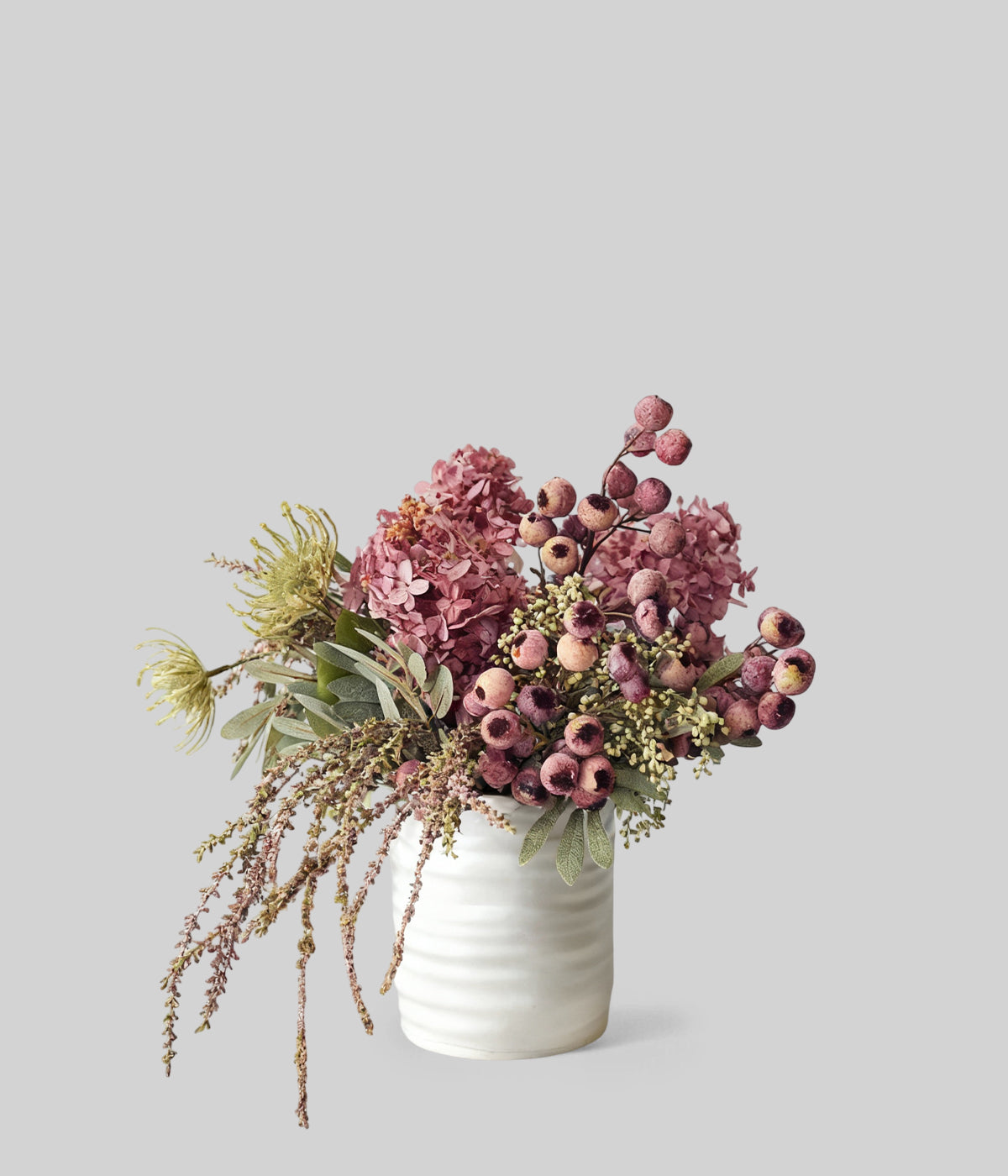 Blush artificial bouquet of ten lifelike stems for entryways and dining spaces