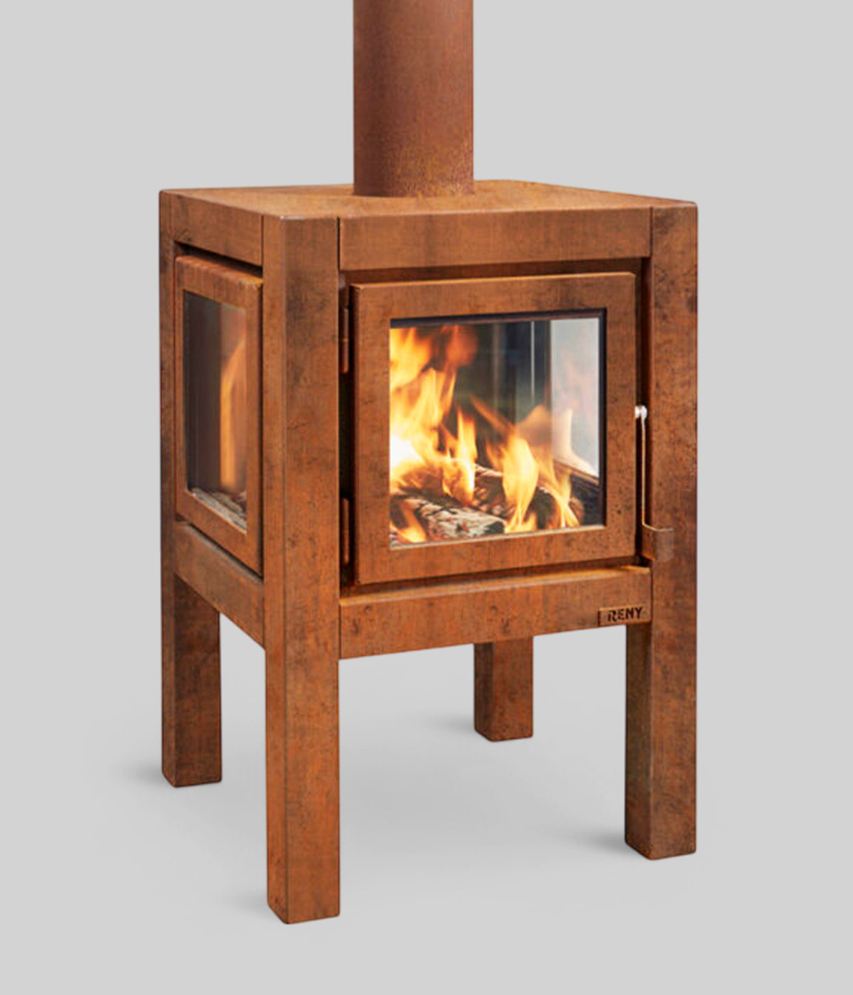 compact outdoor wood burning fireplace