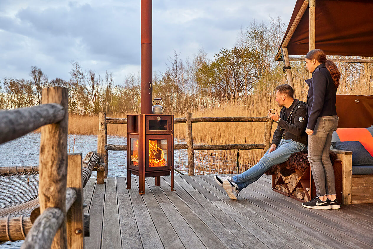 Quercus Outdoor Fireplace Outside Setup