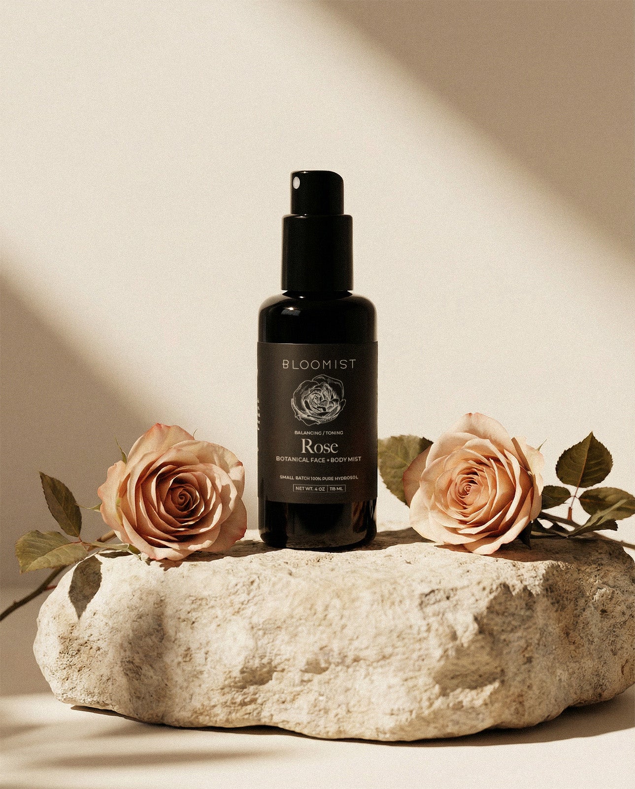 hydrating mist for face and body distilled from organic rose petals