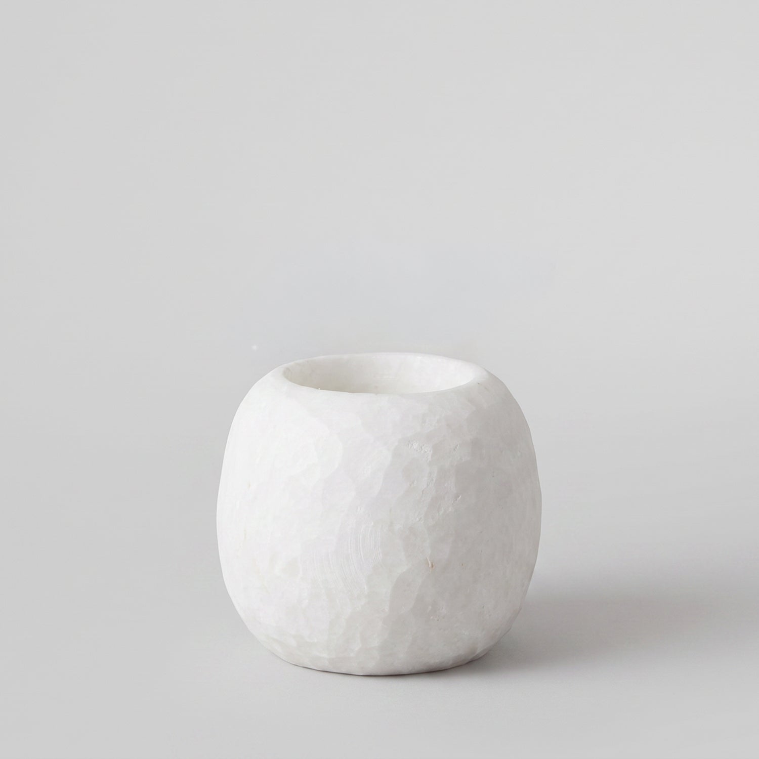 Round Alabaster Candle Holder