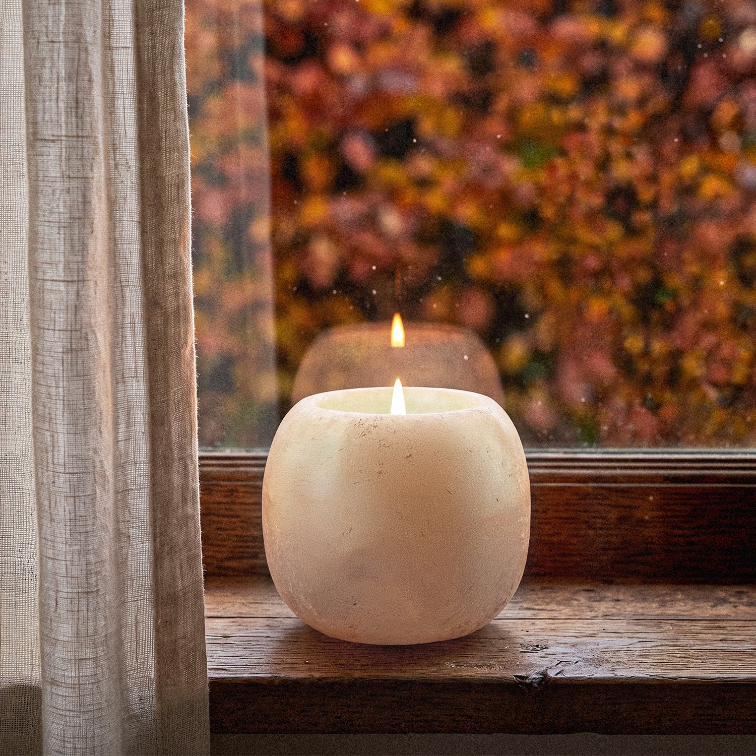 Round Alabaster Candle Holder