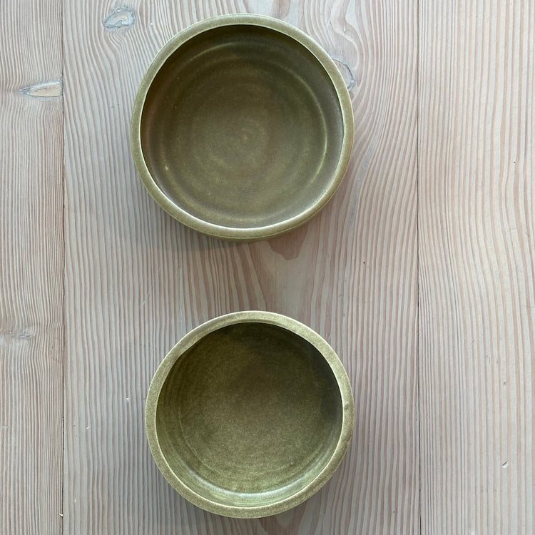 Stoneware Ikebana Bowl, Olive - Bloomist