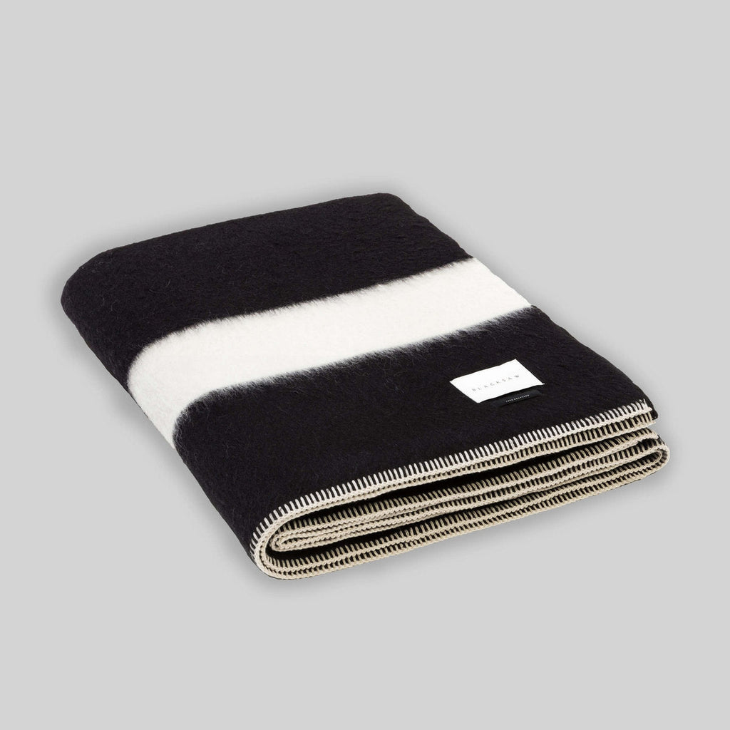 Siempre Queen Blanket, White Stripe - Bloomist