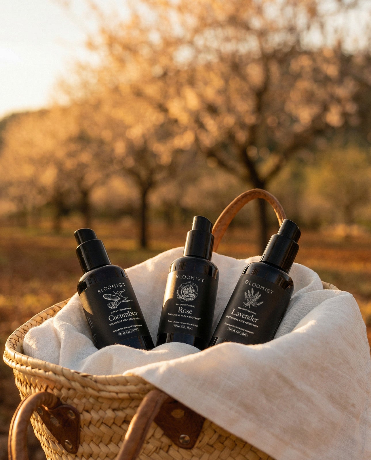 Copper-distilled hydrosol spray bottles from Bloomist