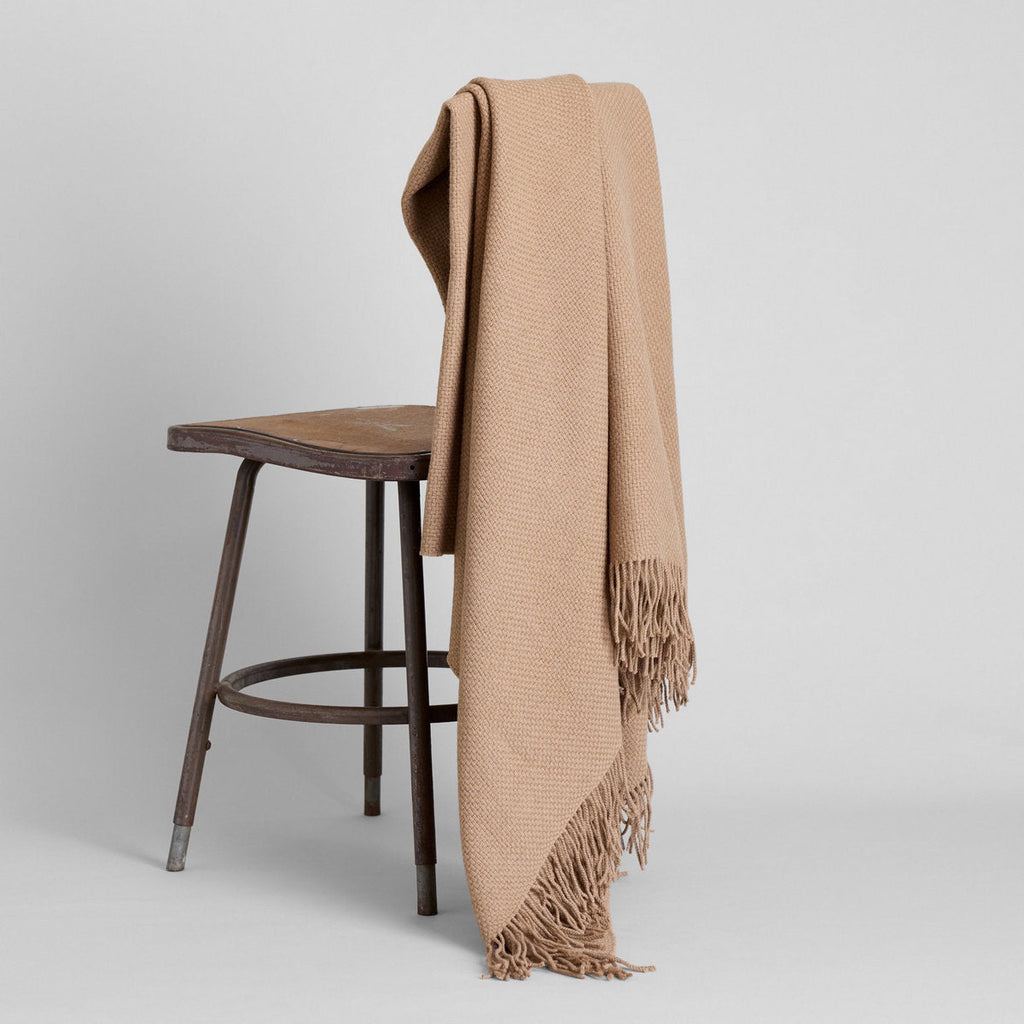 Camel Hair Basket Weave Throw - Bloomist