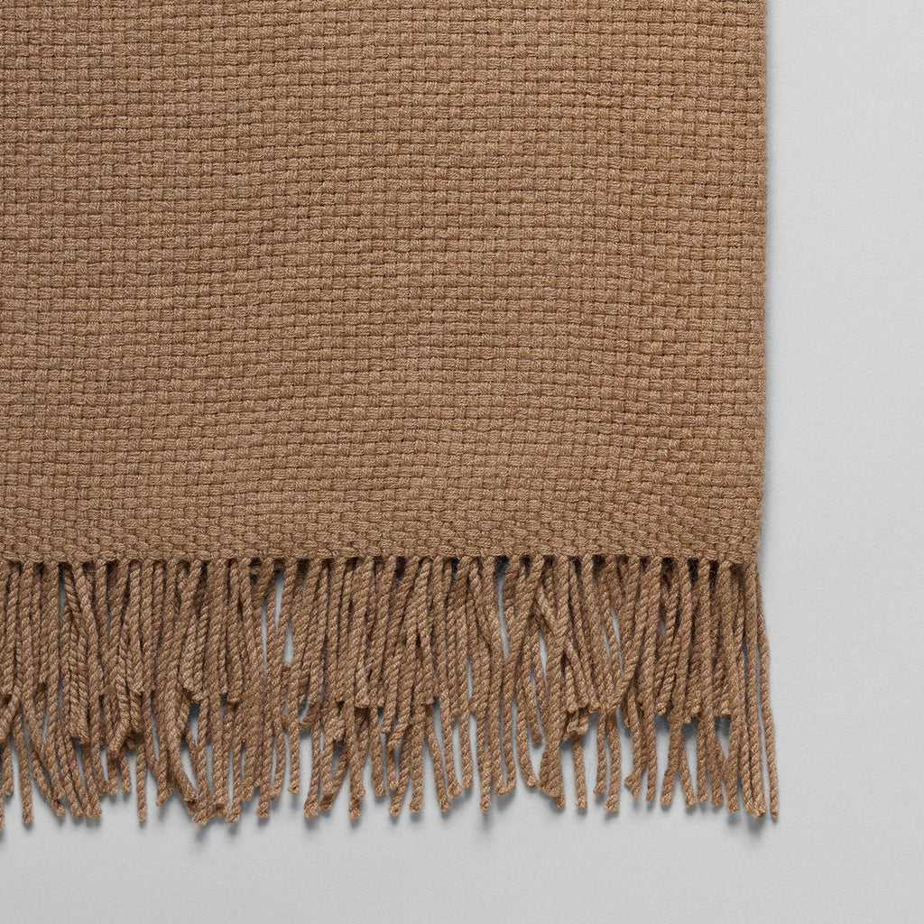 Camel Hair Basket Weave Throw - Bloomist