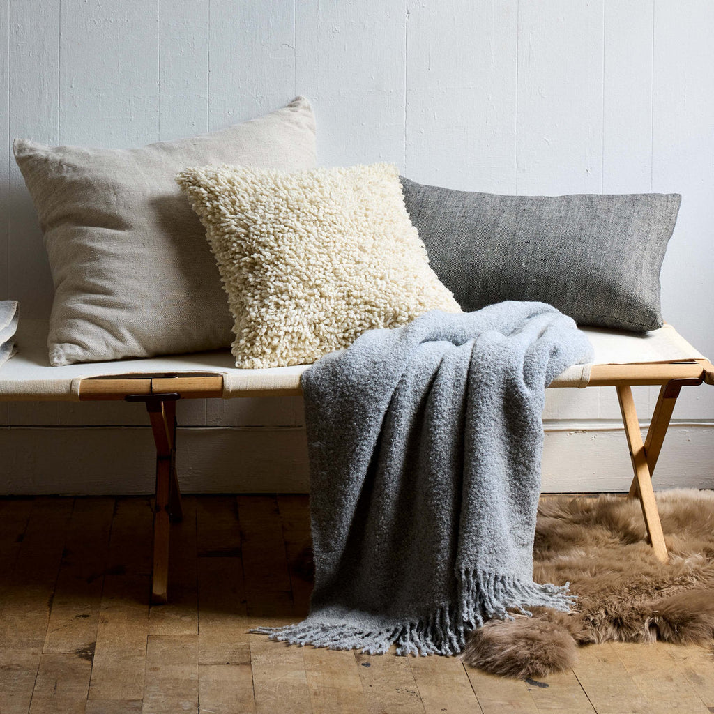 Herringbone Linen Pillow in Natural, 24x24 - Bloomist