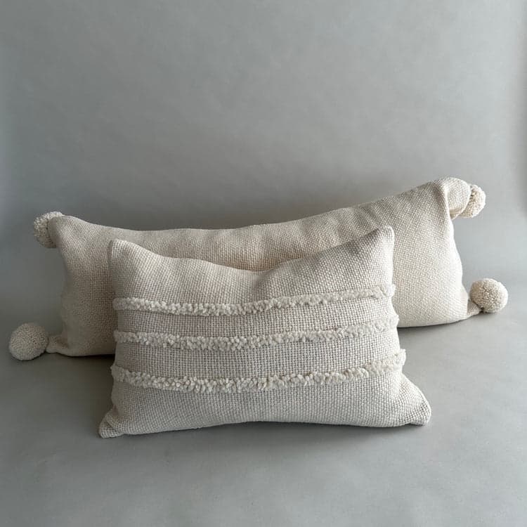 Pom Pom Wool Lumbar Pillow, 14" x 35" - Bloomist