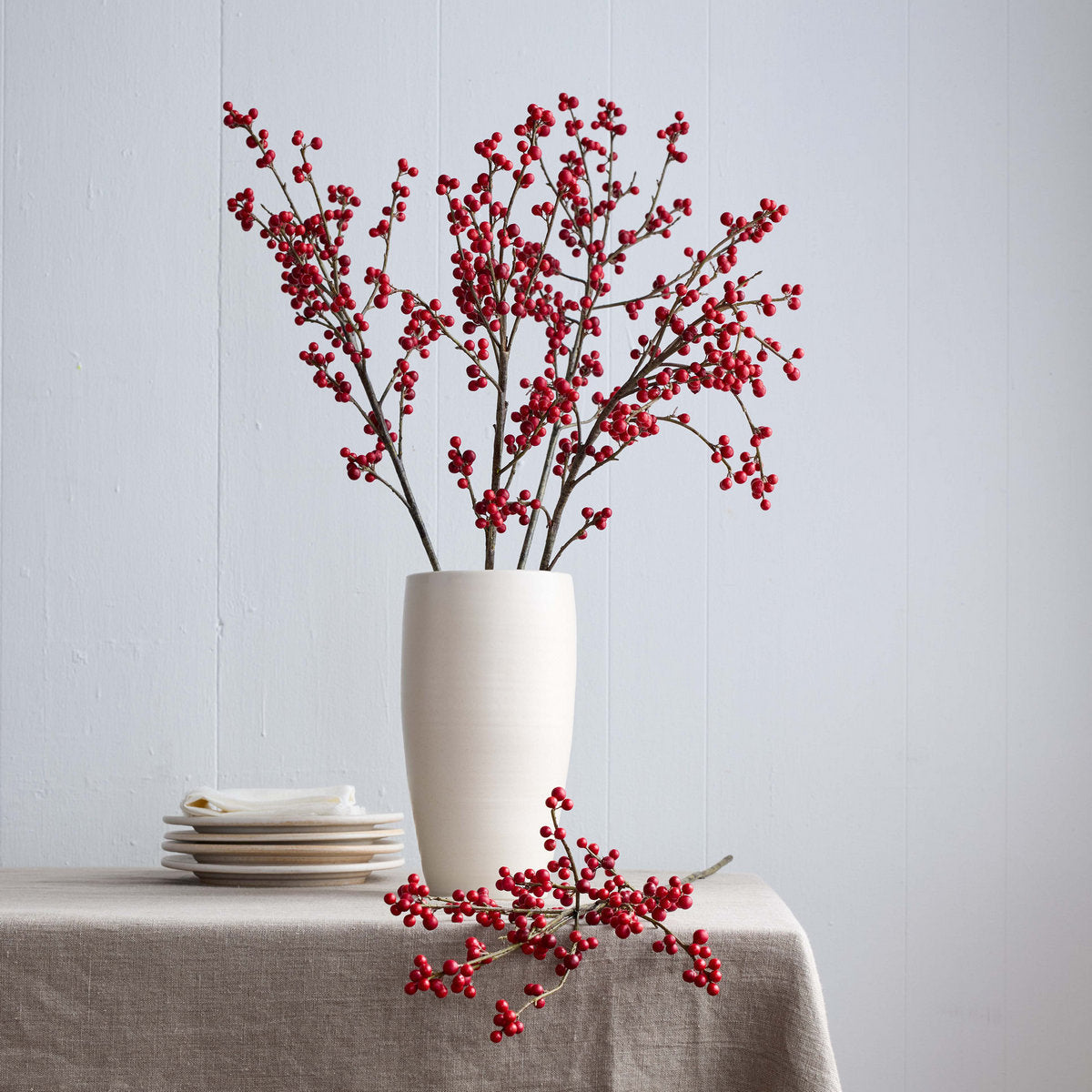 EcoFaux Red Ilex Berry Branch, 32" - Bloomist