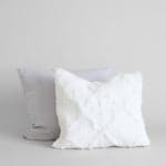 Upcycled Linen Pillow in White, 24 x 24 - Bloomist