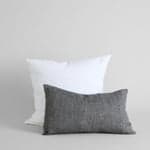Herringbone Linen Pillow in Black, 16 x 24 - Bloomist
