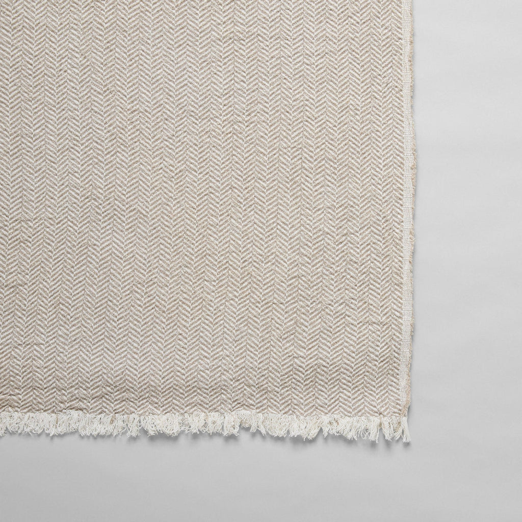 Washed Herringbone Linen Throw - Bloomist