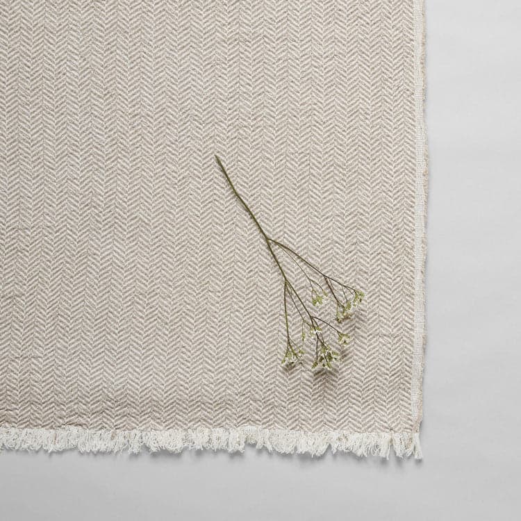 Washed Herringbone Linen Throw - Bloomist