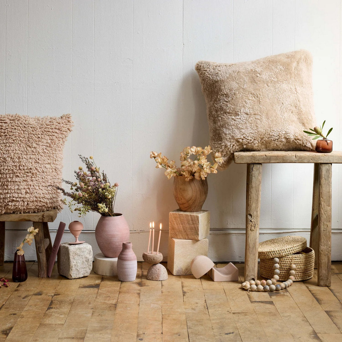 Curly Shearling Sheepskin Pillow, 20" x 20" - Bloomist