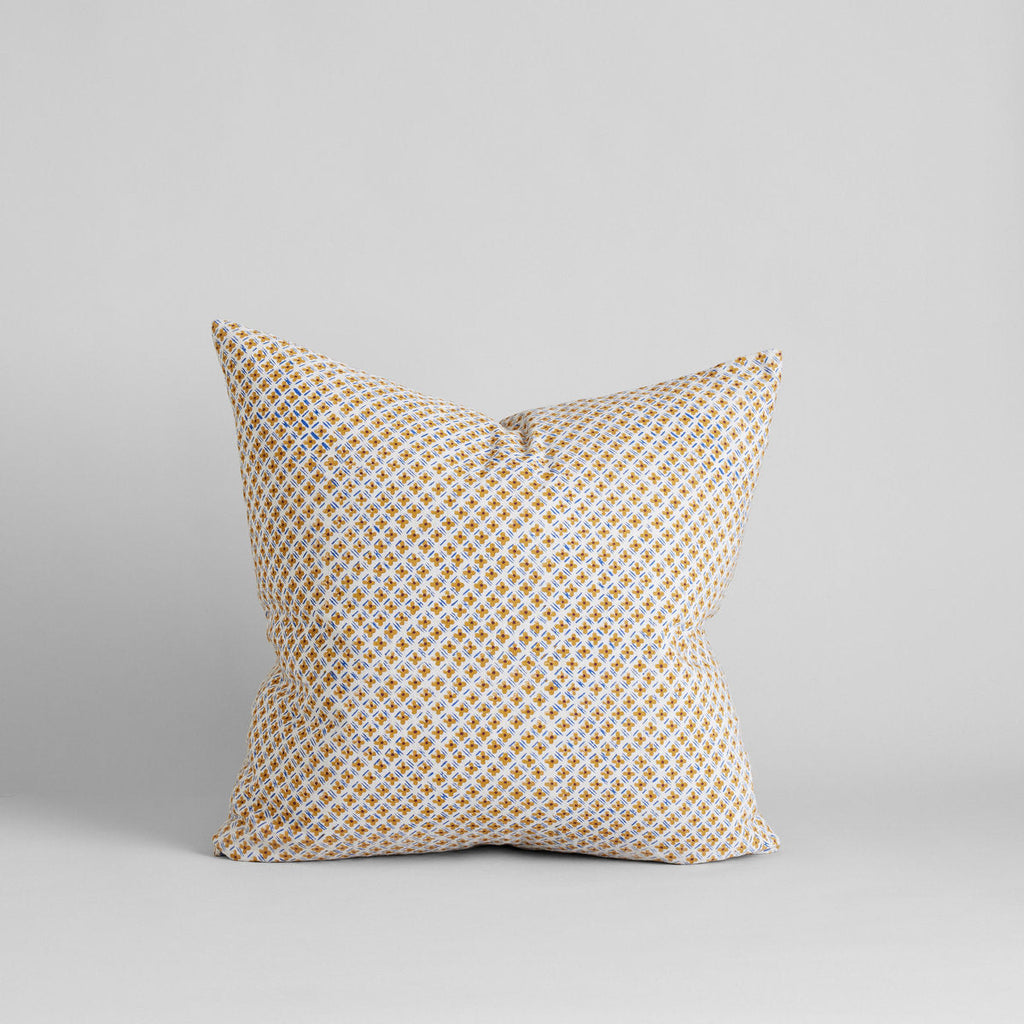 Jodha Hand Block Printed Linen Pillow Cover, 22x22 - Bloomist