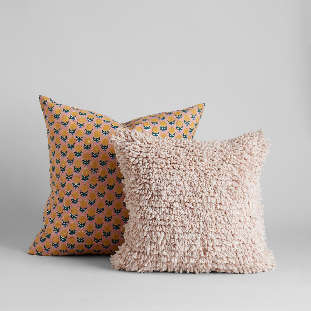 Pakhi Hand Block Printed Linen Pillow Cover, 22x22 - Bloomist