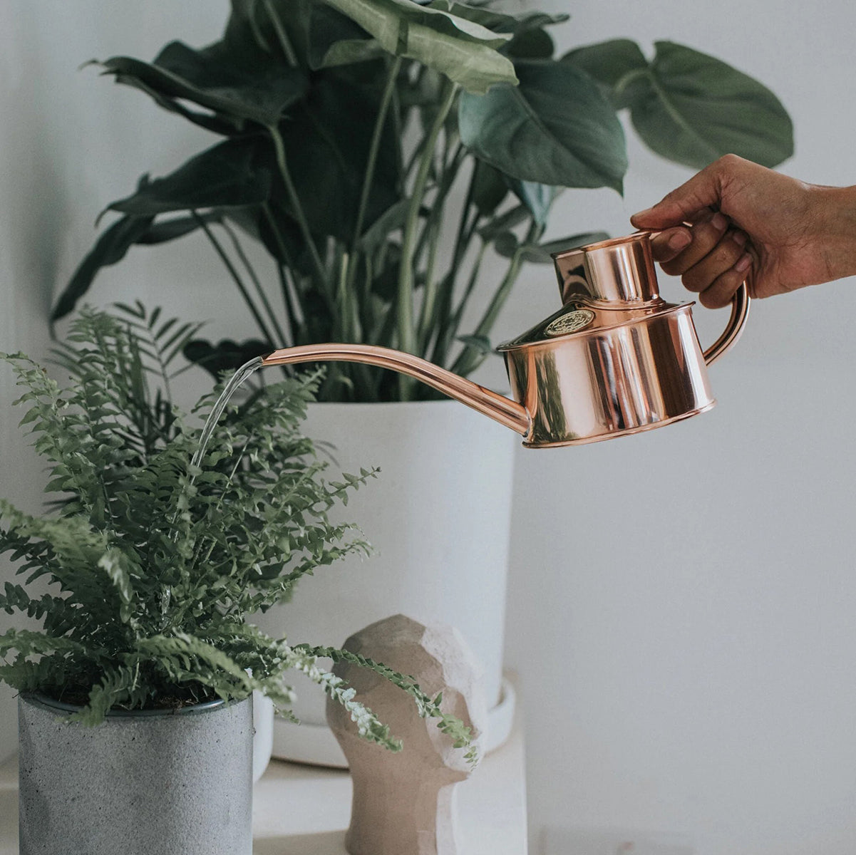 The Fazeley Flow Copper One Pint Watering Can crafted in England