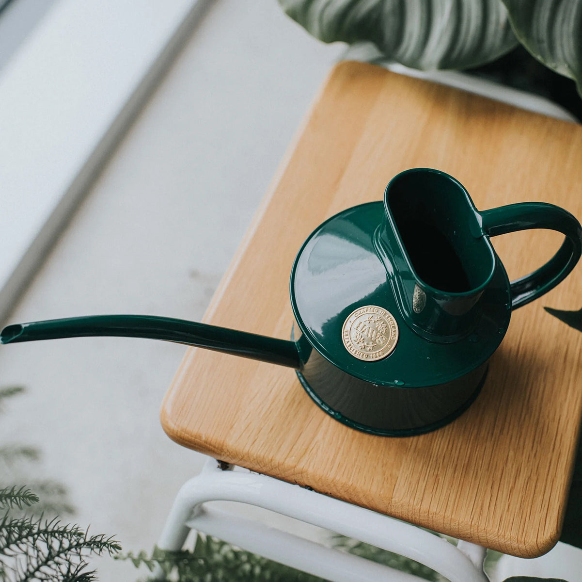 metal house plant watering can Haws Fazeley - Watering Can Sage Green