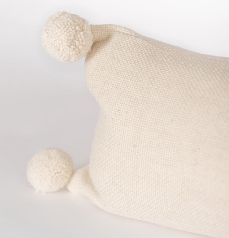 Pom Pom Wool Lumbar Pillow, 14