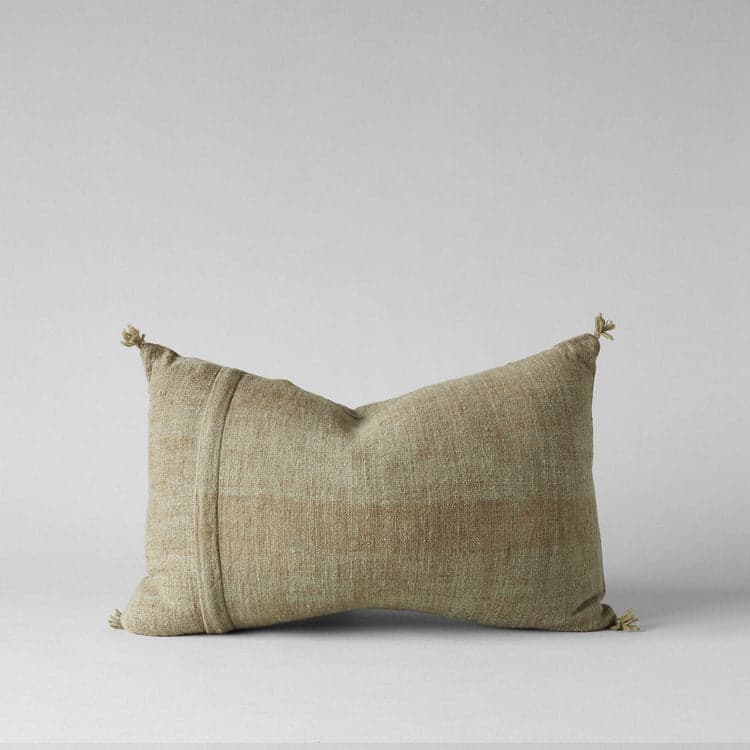 Plant-Dyed Wool Pillow In Green, 16x24 - Bloomist