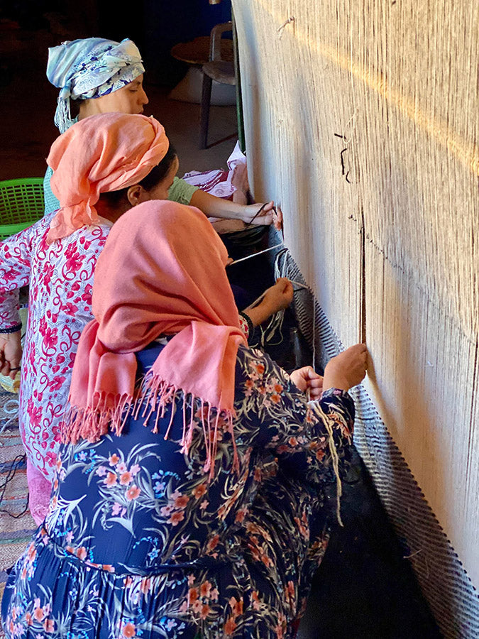 Black White Wool Rug