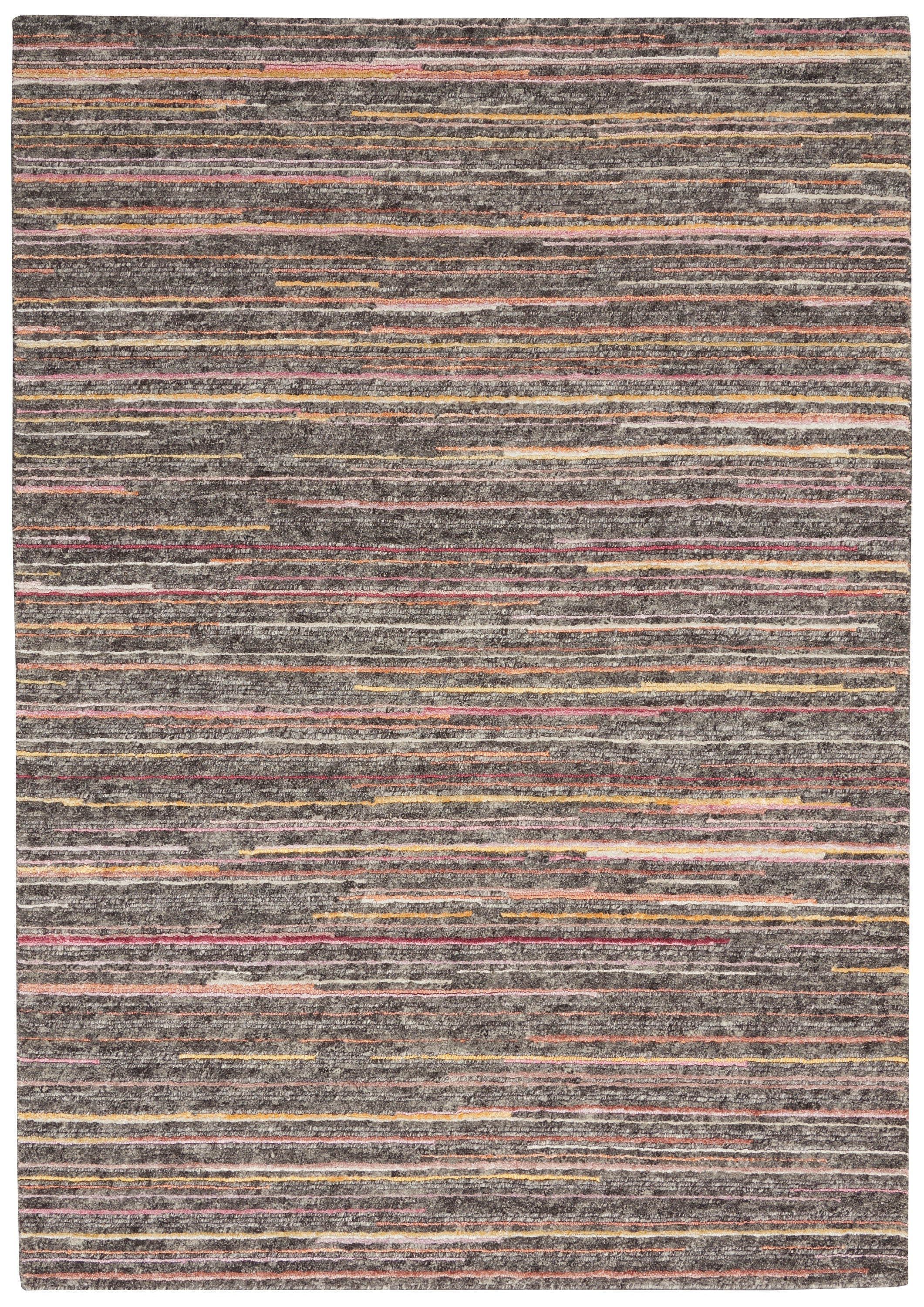 Plateau PAE01 Textured Modern Grey Flame Area Rug