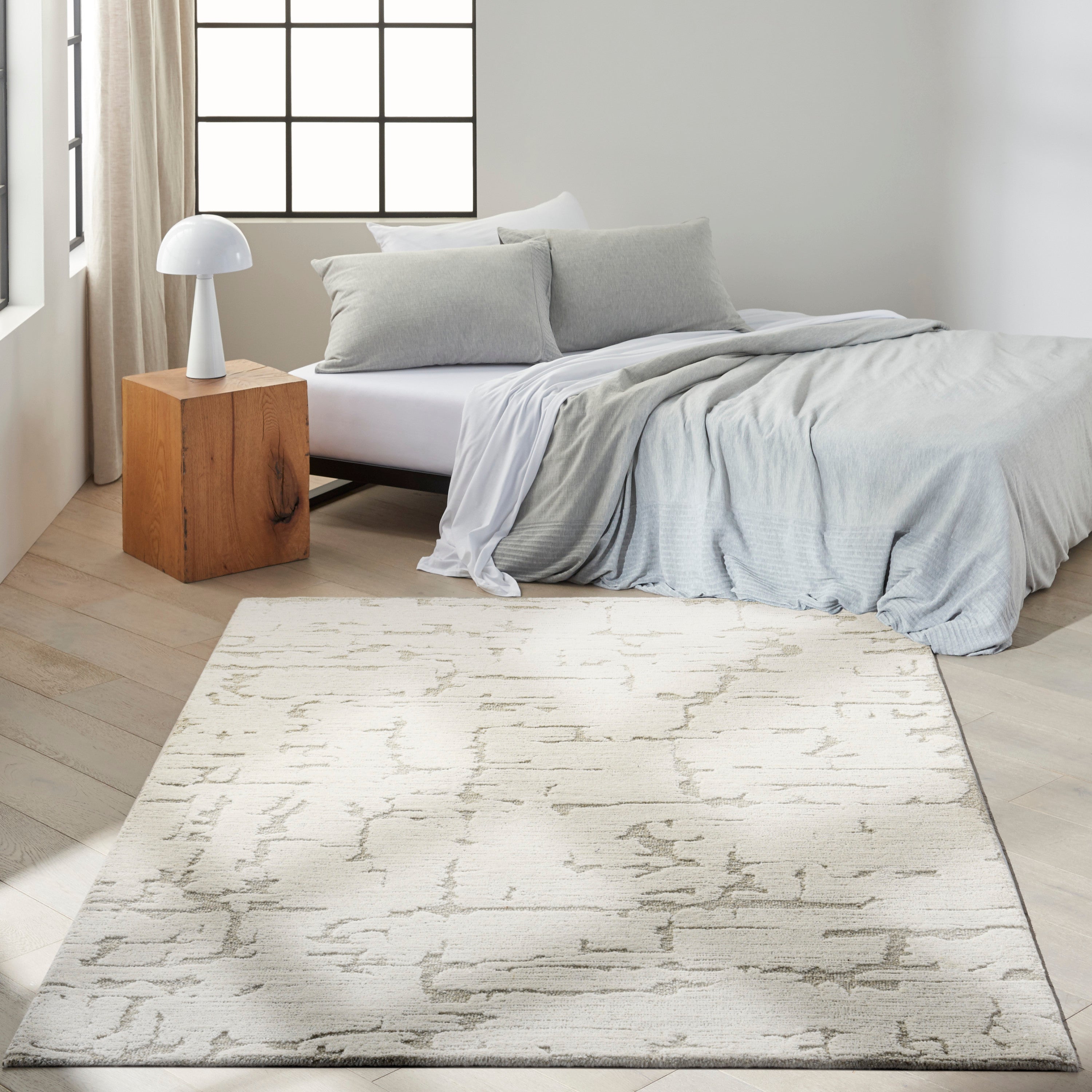 CK009 Sculptural SCL01 Abstract Modern Ivory Area Rug