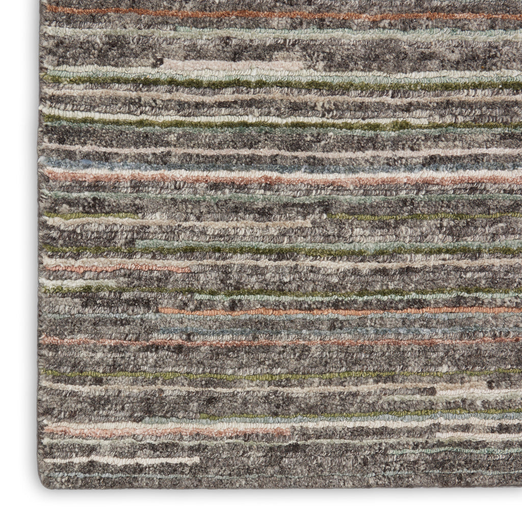 Plateau PAE01 Textured Modern Grey Green Area Rug