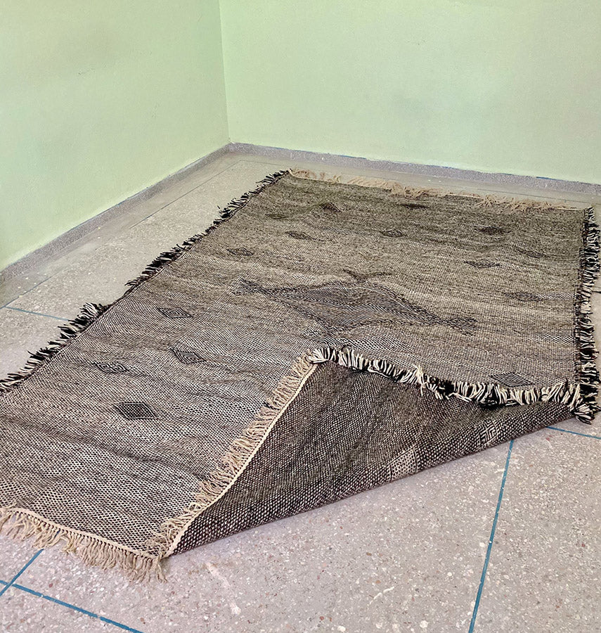 Flatweave Black White Rug