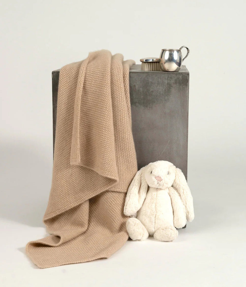 solid beige cashmere baby blanket