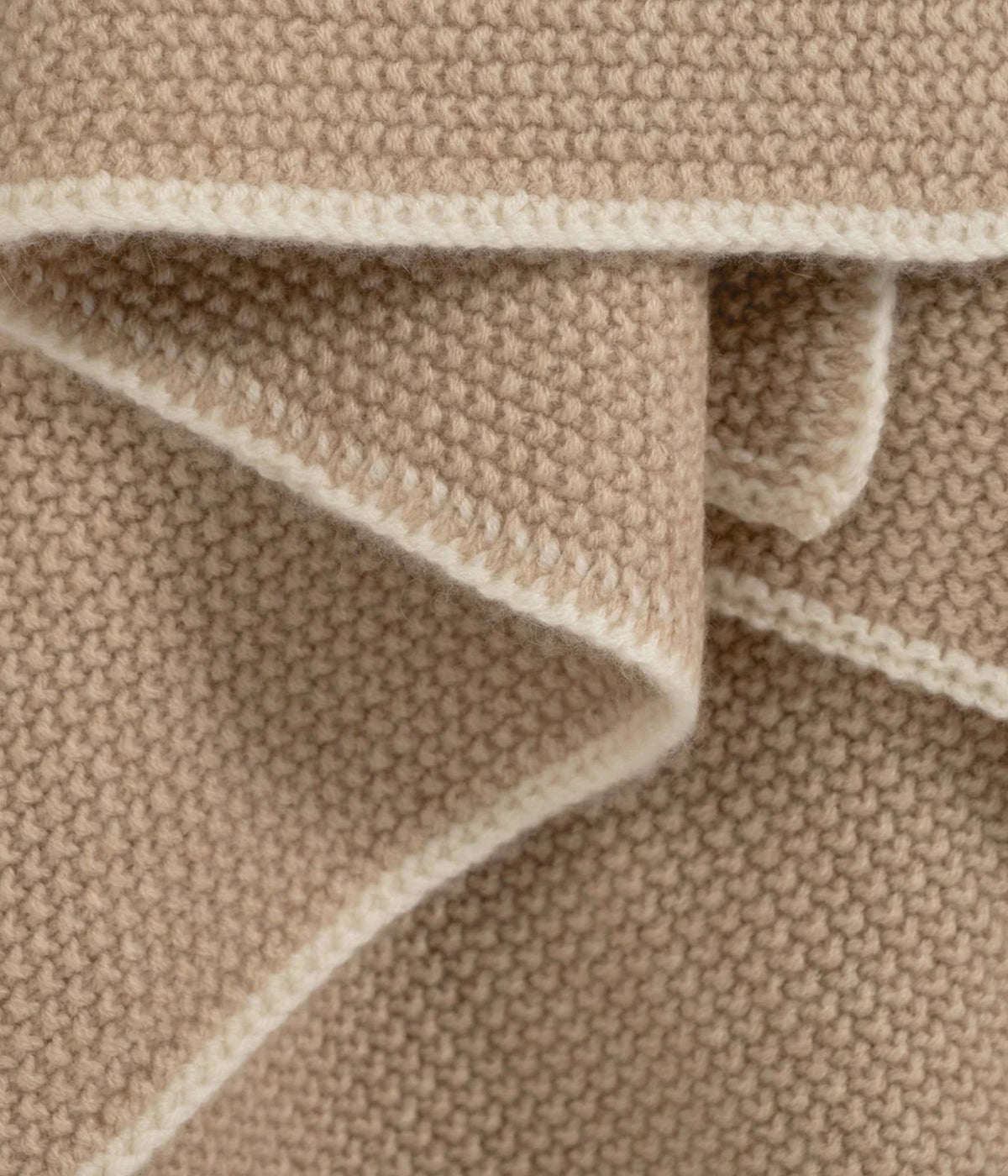 cashmere baby blanket beige pique knit